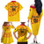 Angola Football Family Matching Off Shoulder Long Sleeve Dress and Hawaiian Shirt Go Palancas Negras Yellow Version - Wonder Print Shop