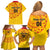 Angola Football Family Matching Off Shoulder Short Dress and Hawaiian Shirt Go Palancas Negras Yellow Version - Wonder Print Shop