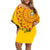 Angola Football Family Matching Off Shoulder Short Dress and Hawaiian Shirt Go Palancas Negras Yellow Version - Wonder Print Shop