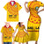 Angola Football Family Matching Short Sleeve Bodycon Dress and Hawaiian Shirt Go Palancas Negras Yellow Version - Wonder Print Shop