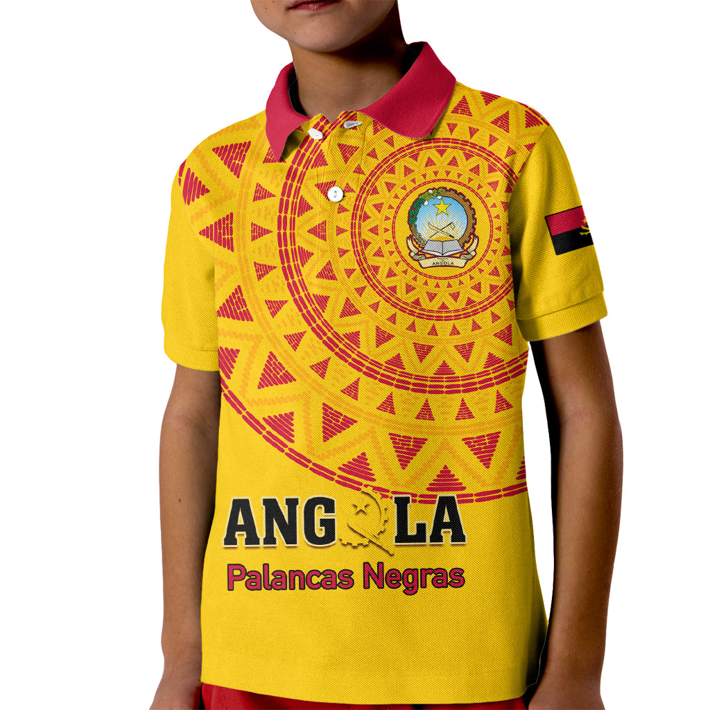 Angola Football Kid Polo Shirt Go Palancas Negras Yellow Version - Wonder Print Shop