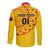 Angola Football Long Sleeve Button Shirt Go Palancas Negras Yellow Version - Wonder Print Shop