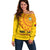 Angola Football Off Shoulder Sweater Go Palancas Negras Yellow Version - Wonder Print Shop