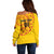 Angola Football Off Shoulder Sweater Go Palancas Negras Yellow Version - Wonder Print Shop