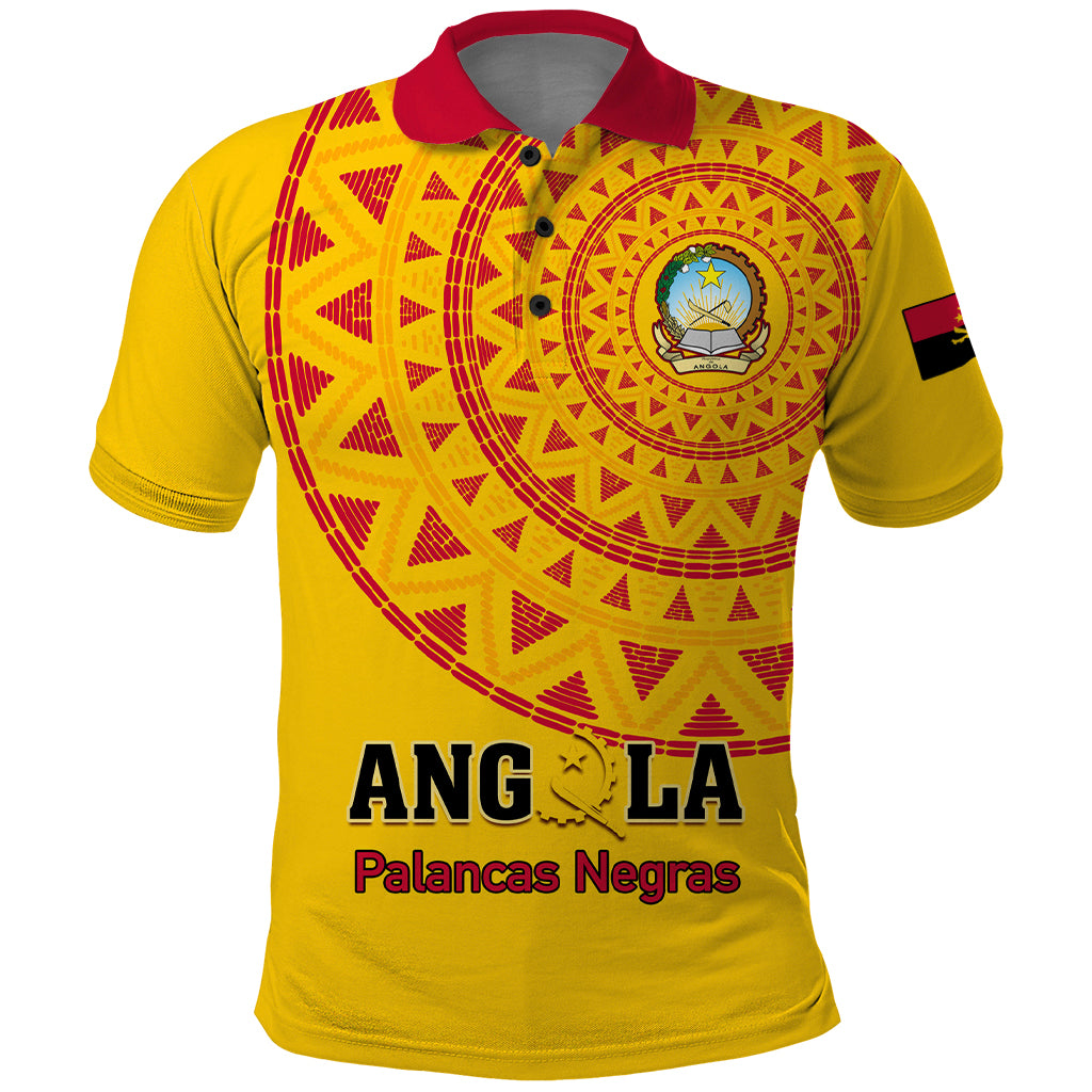 Angola Football Polo Shirt Go Palancas Negras Yellow Version - Wonder Print Shop