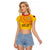 Angola Football Raglan Cropped T Shirt Go Palancas Negras Yellow Version - Wonder Print Shop