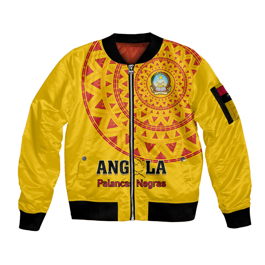 Angola Football Sleeve Zip Bomber Jacket Go Palancas Negras Yellow Version - Wonder Print Shop