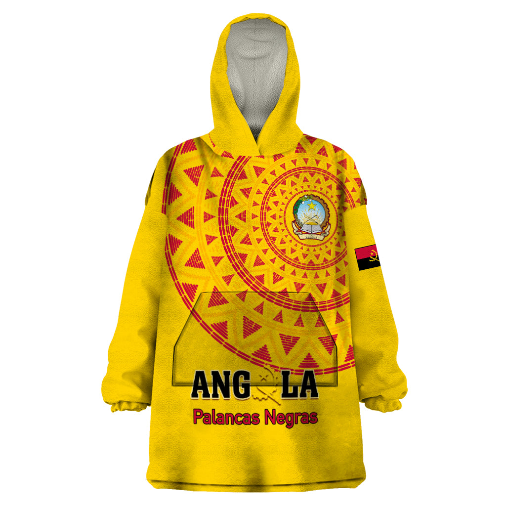 Angola Football Wearable Blanket Hoodie Go Palancas Negras Yellow Version - Wonder Print Shop