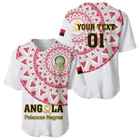 White baseball football jersey set: front with Angola crest and back with YOUR TEXT 01