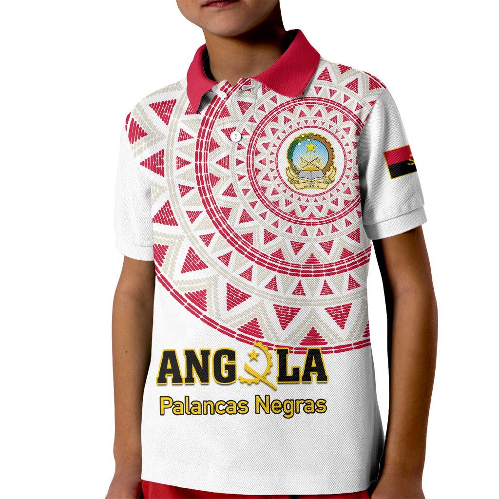 Angola Football Kid Polo Shirt Go Palancas Negras White Version - Wonder Print Shop