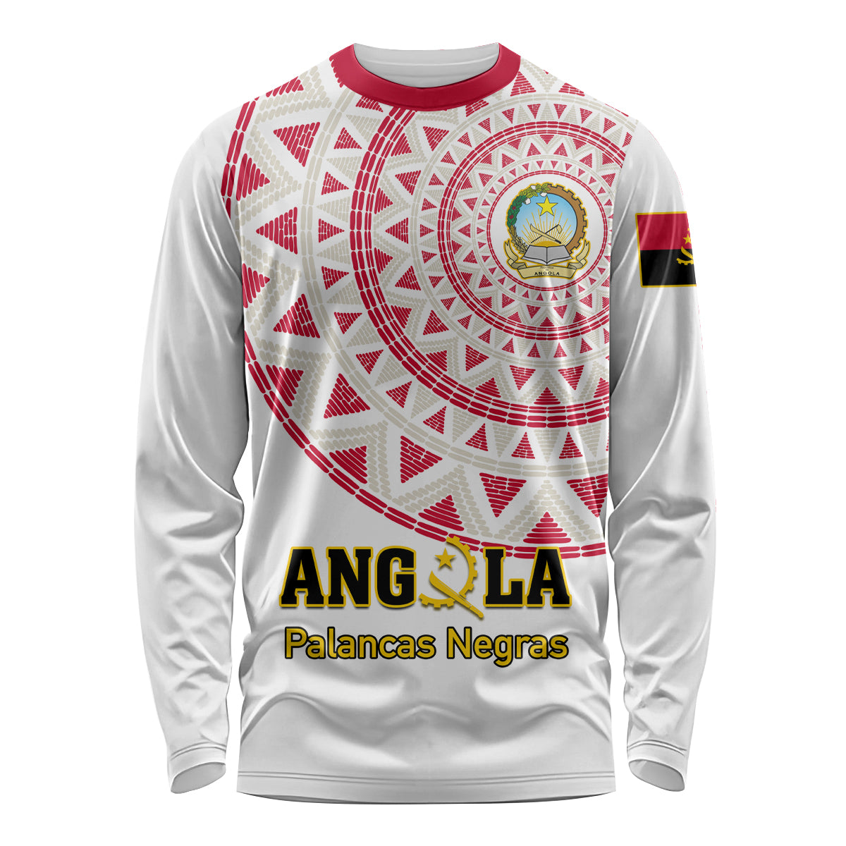 Angola Football Long Sleeve Shirt Go Palancas Negras White Version - Wonder Print Shop