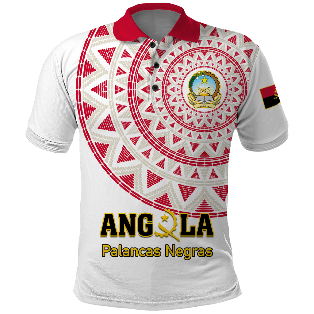 Angola Football Polo Shirt Go Palancas Negras White Version - Wonder Print Shop