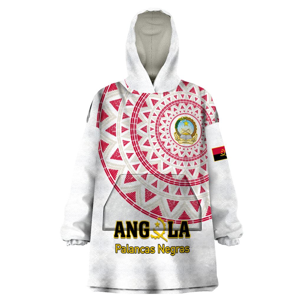 Angola Football Wearable Blanket Hoodie Go Palancas Negras White Version - Wonder Print Shop