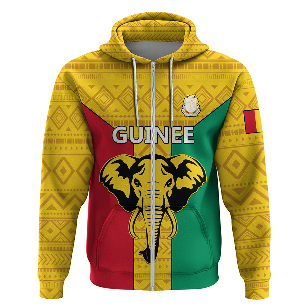 Guinea Football Zip Hoodie Come On Syli National - Wonder Print Shop