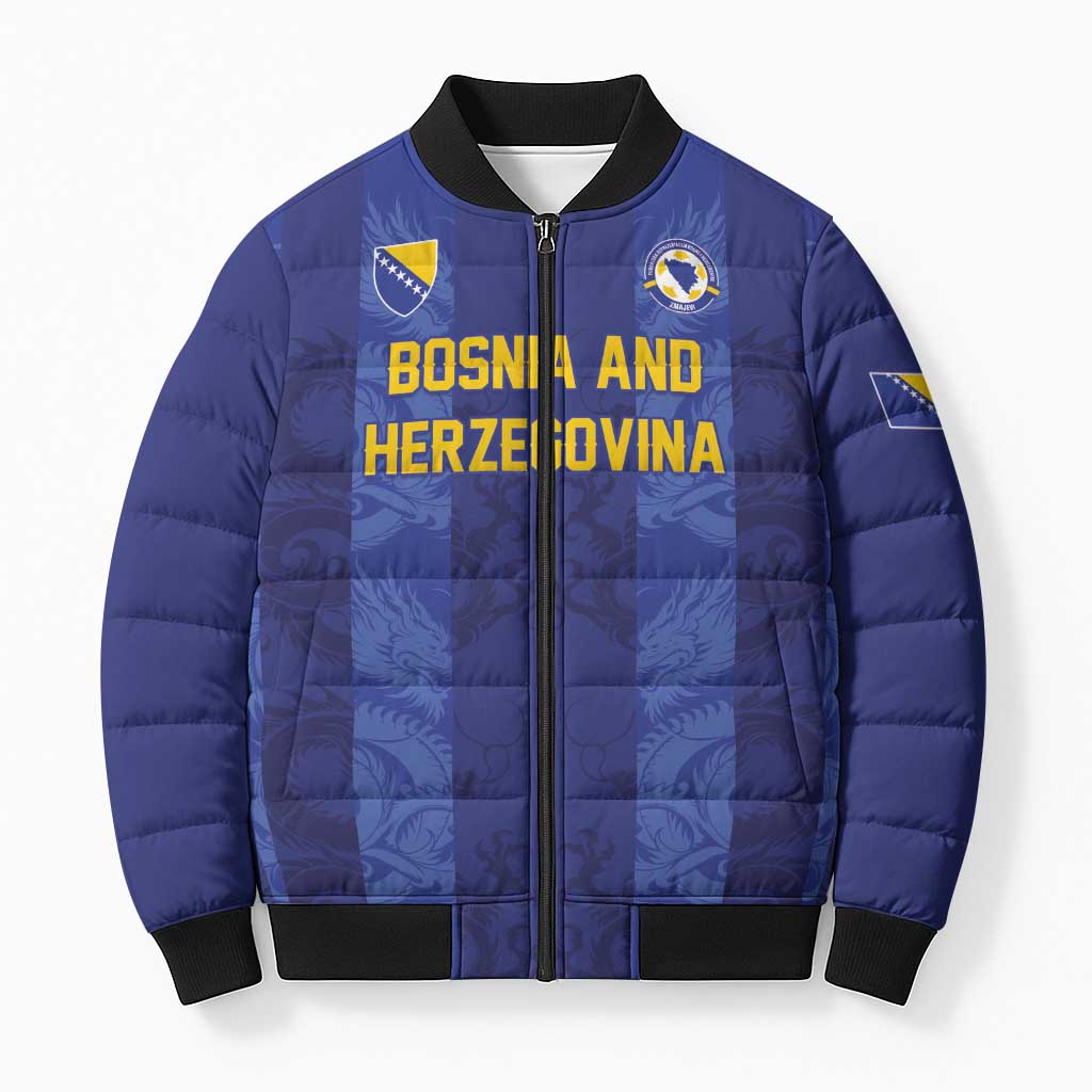 Custom Football 2026 Bosnia and Herzegovina Bomber Puffer Jacket Zmajevi Go Champion