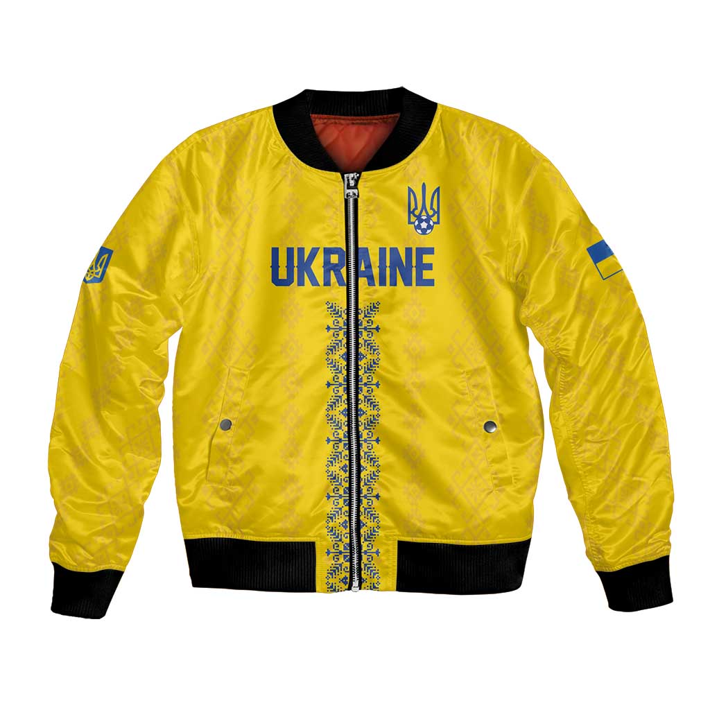 Custom Football 2026 Ukraine Bomber Jacket Slava Ukraini
