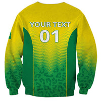 Brazil sweatshirt back, yellow with green chevrons, YOUR TEXT and 01 number