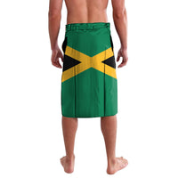 Green Jamaica graphic shorts with elastic waistband and yellow cross flag design