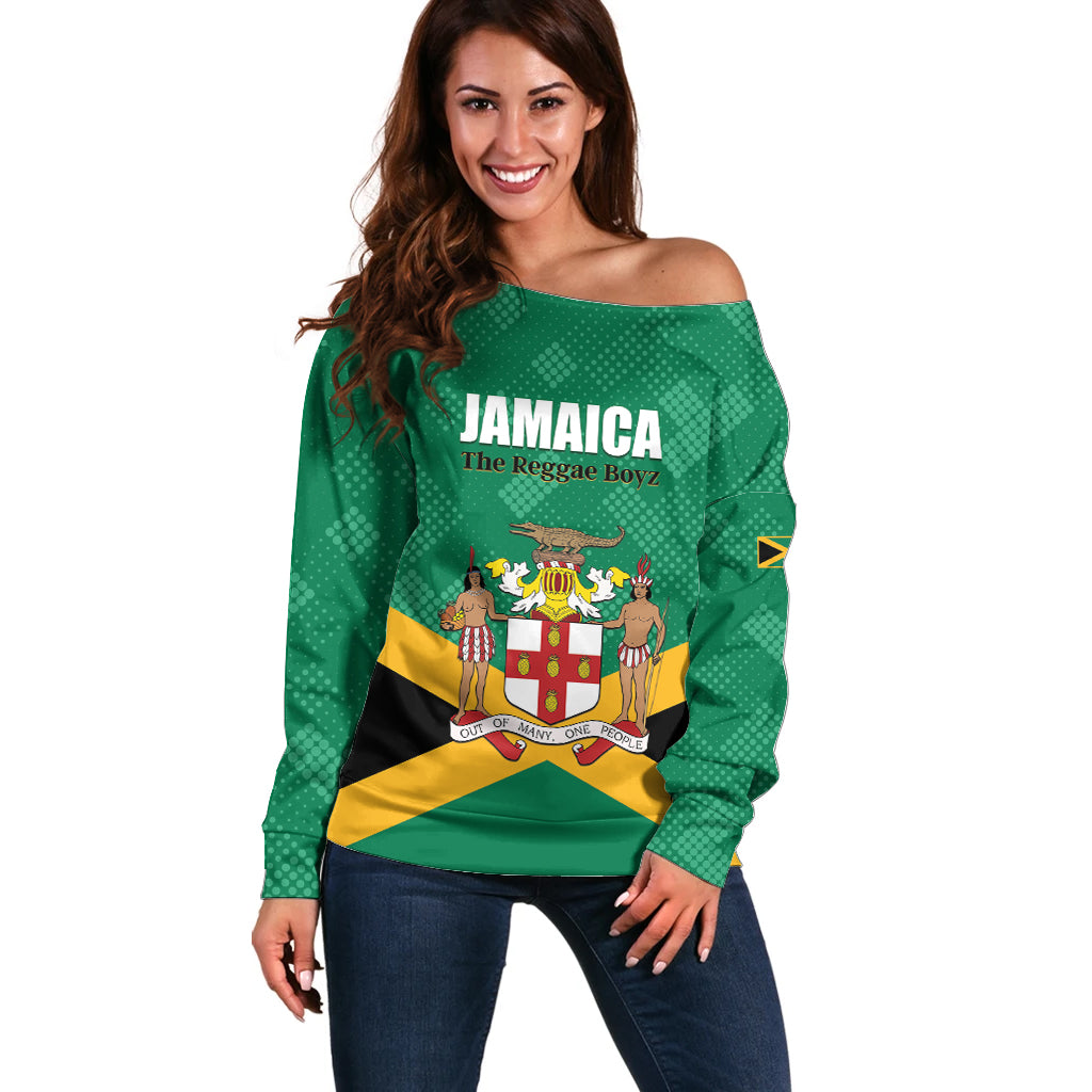 Personalized Jamaica 2024 Off Shoulder Sweater Jumieka Reggae Boyz