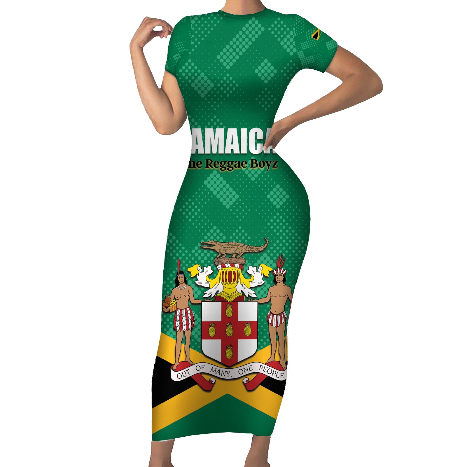 Personalized Jamaica 2024 Short Sleeve Bodycon Dress Jumieka Reggae Boyz