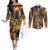 Bonalu Festival 2024 Couples Matching Off The Shoulder Long Sleeve Dress and Long Sleeve Button Shirt Bonam Parikrama