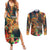 Bonalu Festival 2024 Couples Matching Summer Maxi Dress and Long Sleeve Button Shirt Bonam Parikrama - Wonder Print Shop