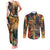 Bonalu Festival 2024 Couples Matching Tank Maxi Dress and Long Sleeve Button Shirt Bonam Parikrama - Wonder Print Shop