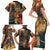 Bonalu Festival 2024 Family Matching Short Sleeve Bodycon Dress and Hawaiian Shirt Bonam Parikrama - Wonder Print Shop