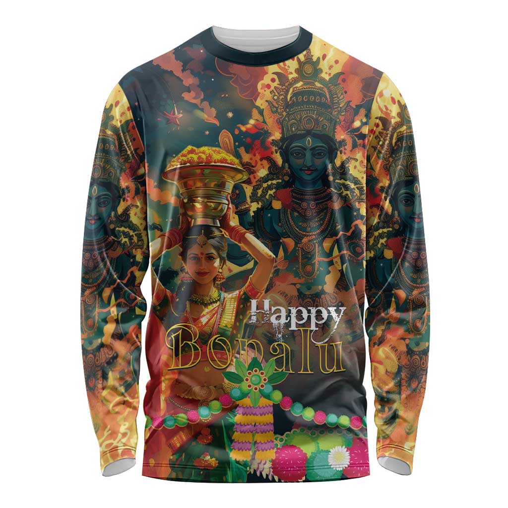 Bonalu Festival 2024 Long Sleeve Shirt Bonam Parikrama - Wonder Print Shop