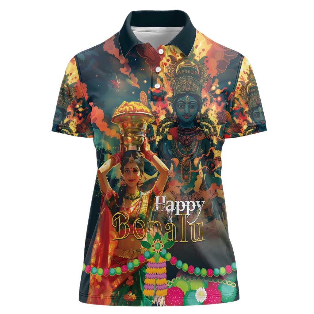 Bonalu Festival 2024 Women Polo Shirt Bonam Parikrama