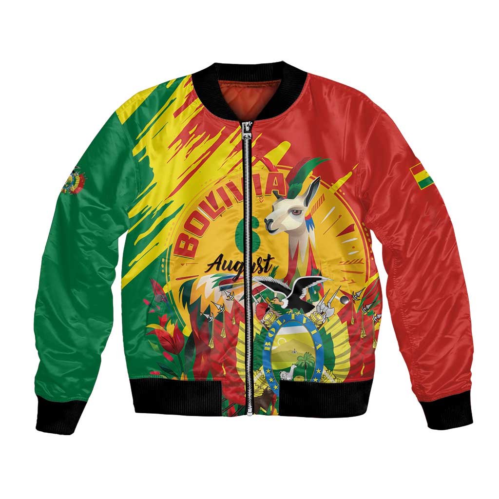 Bolivia Independence Day Bomber Jacket Puliwya Achka Aylluska Mamallaqta - Wonder Print Shop