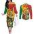 Bolivia Independence Day Couples Matching Off The Shoulder Long Sleeve Dress and Long Sleeve Button Shirt Puliwya Achka Aylluska Mamallaqta