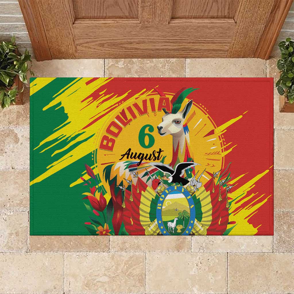 Bolivia Independence Day Rubber Doormat Puliwya Achka Aylluska Mamallaqta - Wonder Print Shop