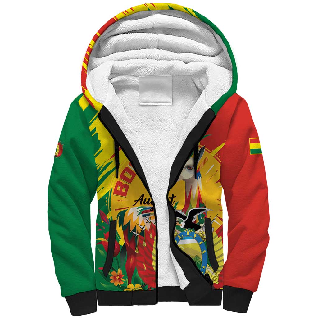 Bolivia Independence Day Sherpa Hoodie Puliwya Achka Aylluska Mamallaqta - Wonder Print Shop