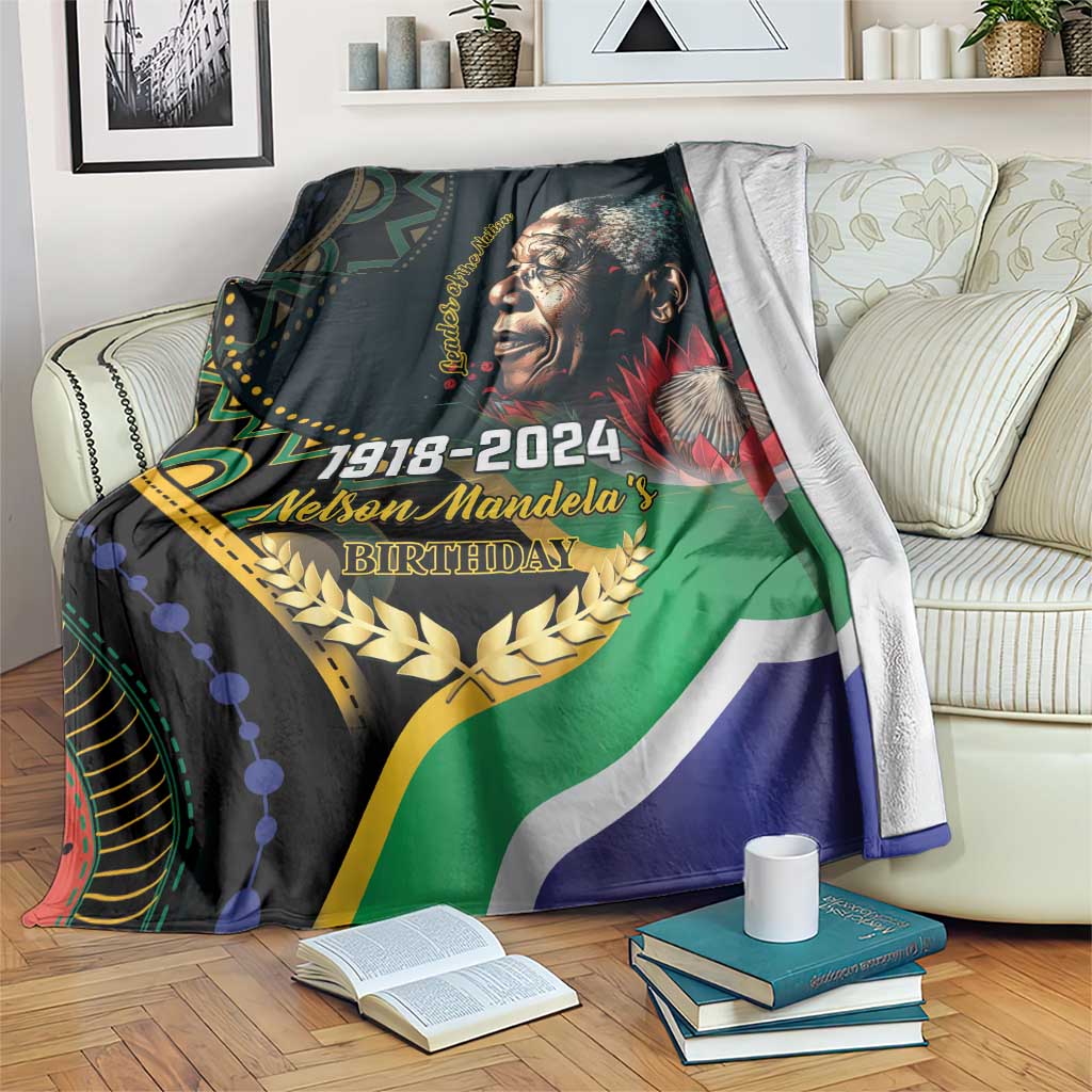 Nelson Mandela Birthday Blanket Leader of the Nation