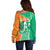 Ivory Coast Independence Day Off Shoulder Sweater Cote d Ivoire Elephant - Wonder Print Shop