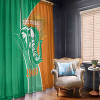 Orange Cote d'Ivoire elephant window curtain panel