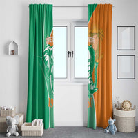 Ivory Coast Independence Day window curtain panels in green and orange