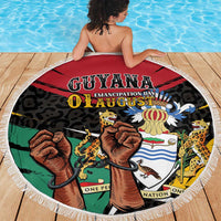 Guyana Emancipation Day Beach Blanket Jaguar Skin Pattern - Wonder Print Shop