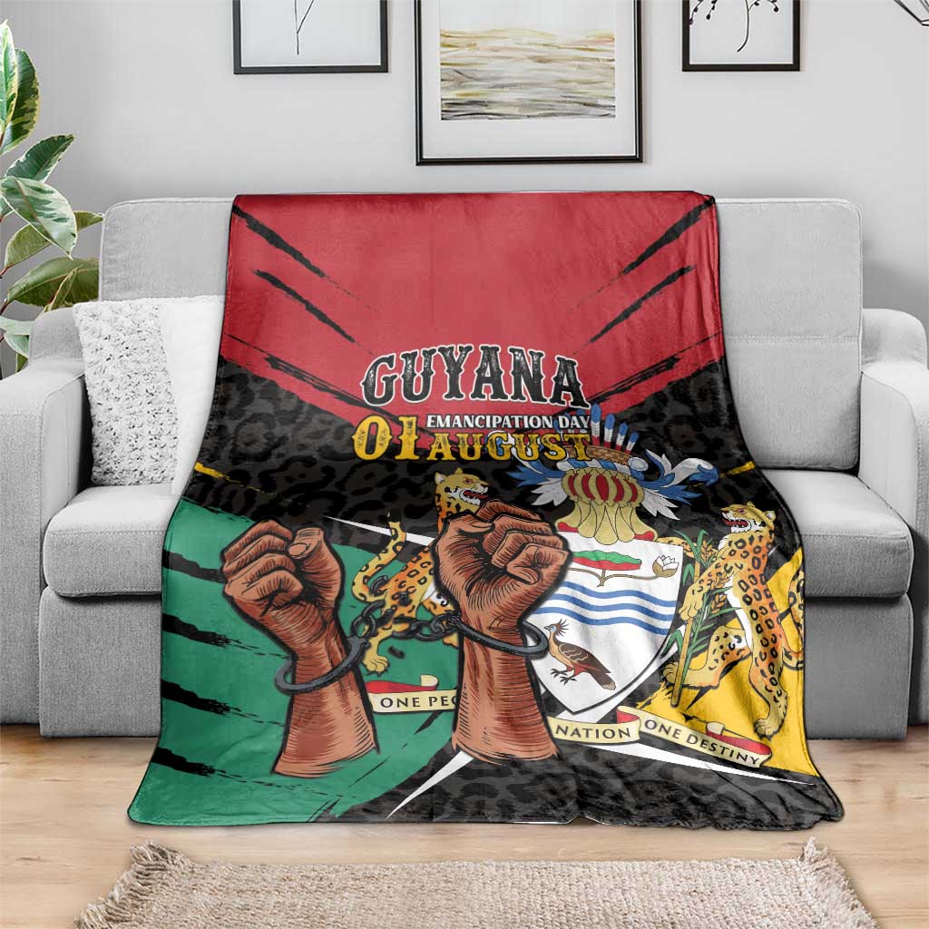 Guyana Emancipation Day Blanket Jaguar Skin Pattern - Wonder Print Shop