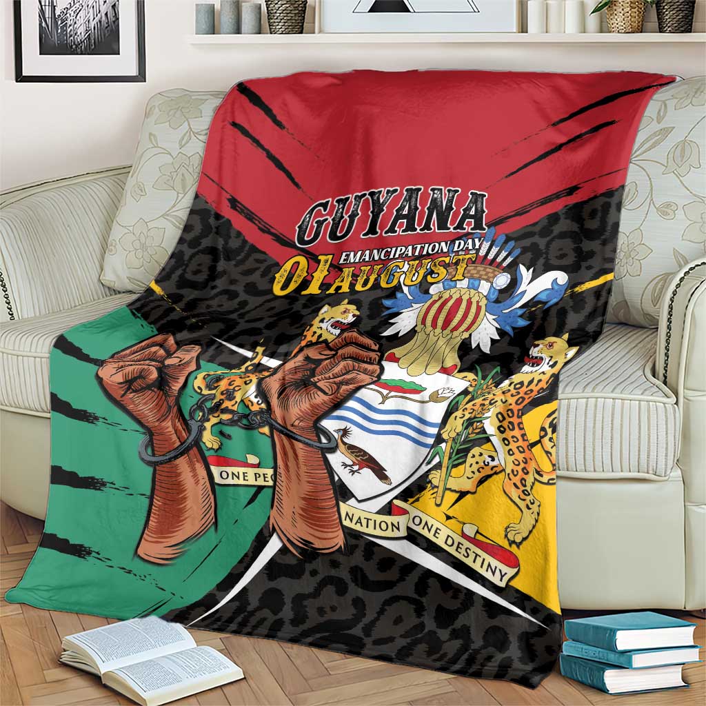 Guyana Emancipation Day Blanket Jaguar Skin Pattern - Wonder Print Shop