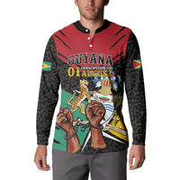 Personalized Guyana Emancipation Day Button Sweatshirt Jaguar Skin Pattern - Wonder Print Shop