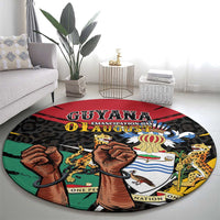 Guyana Emancipation Day Round Carpet Jaguar Skin Pattern - Wonder Print Shop