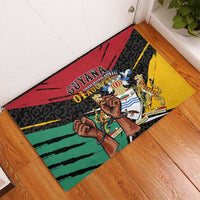 Guyana Emancipation Day Rubber Doormat Jaguar Skin Pattern - Wonder Print Shop