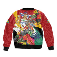 Personalized Guyana Canje Pheasant Bomber Jacket Tropical Flowers - Wonder Print Shop