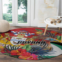 Guyana Canje Pheasant Round Carpet Tropical Flowers - Wonder Print Shop