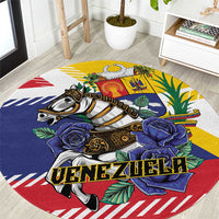 Venezuela White Horse Round Carpet Veneziola Flag Colors - Wonder Print Shop