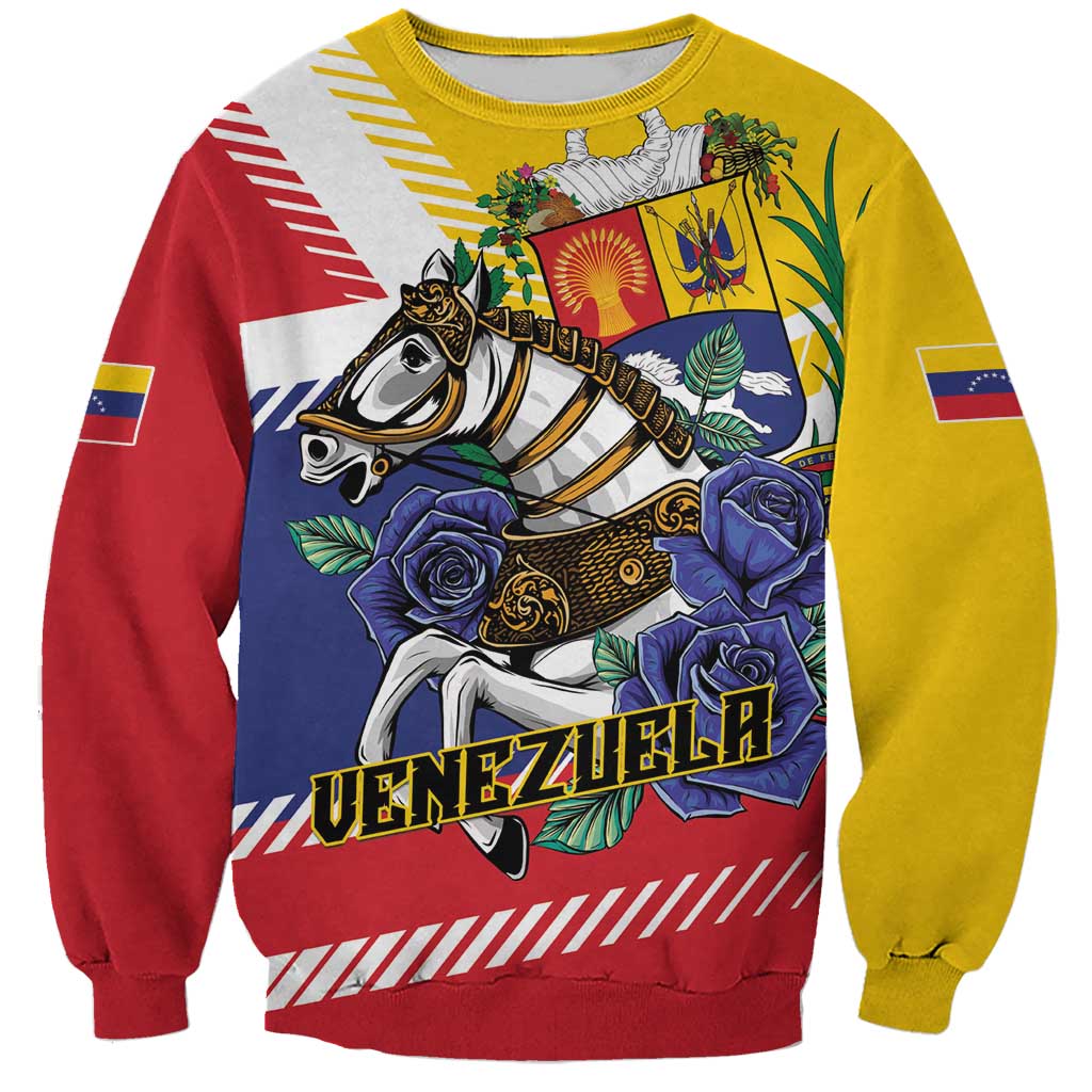 Personalized Venezuela White Horse Sweatshirt Veneziola Flag Colors - Wonder Print Shop