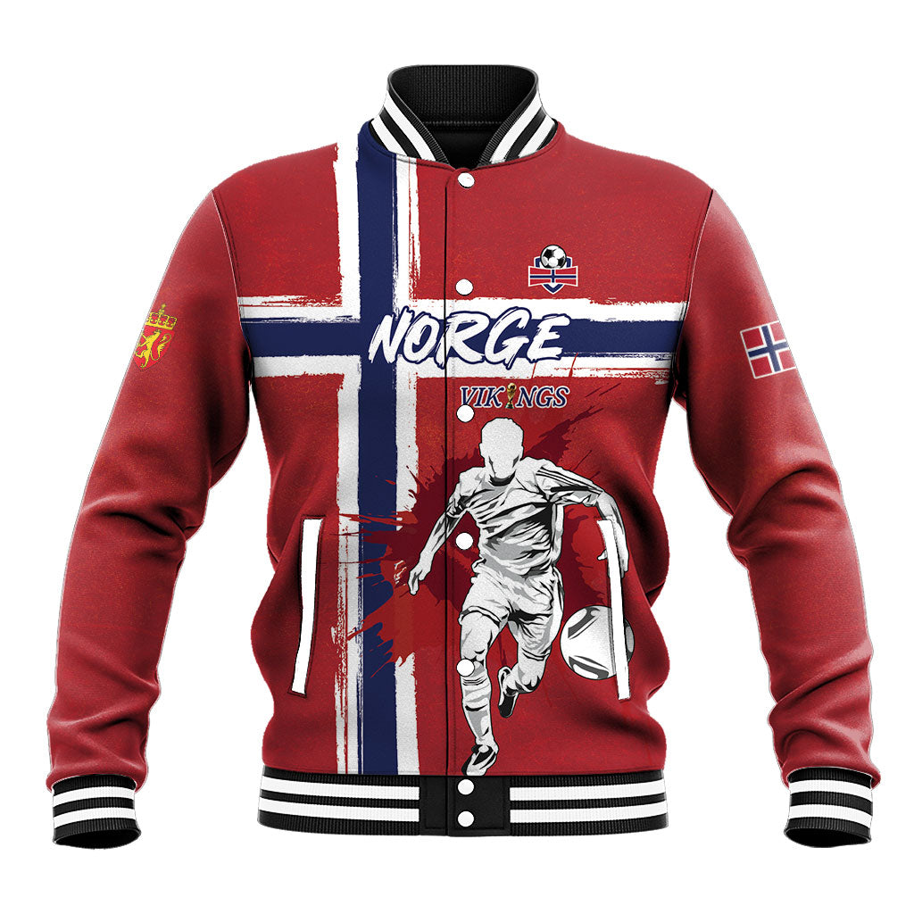 Custom Norge 2026 World Football Baseball Jacket Vikings Go Champions