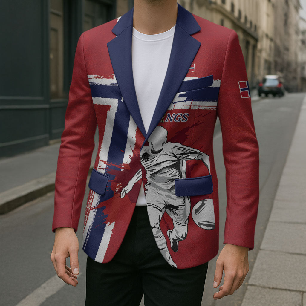 Custom Norge 2026 World Football Blazer Vikings Go Champions
